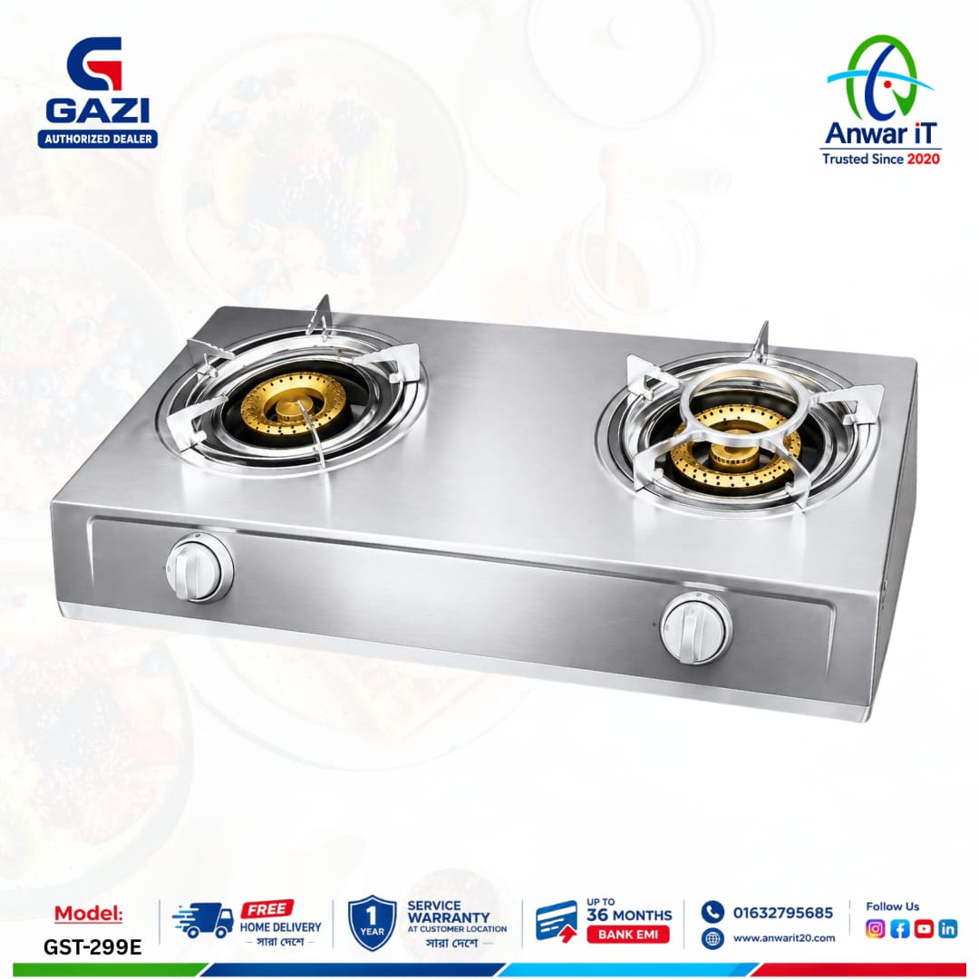 Gazi Smiss GST-299E Stainless Steel Body LPG Gas Stove