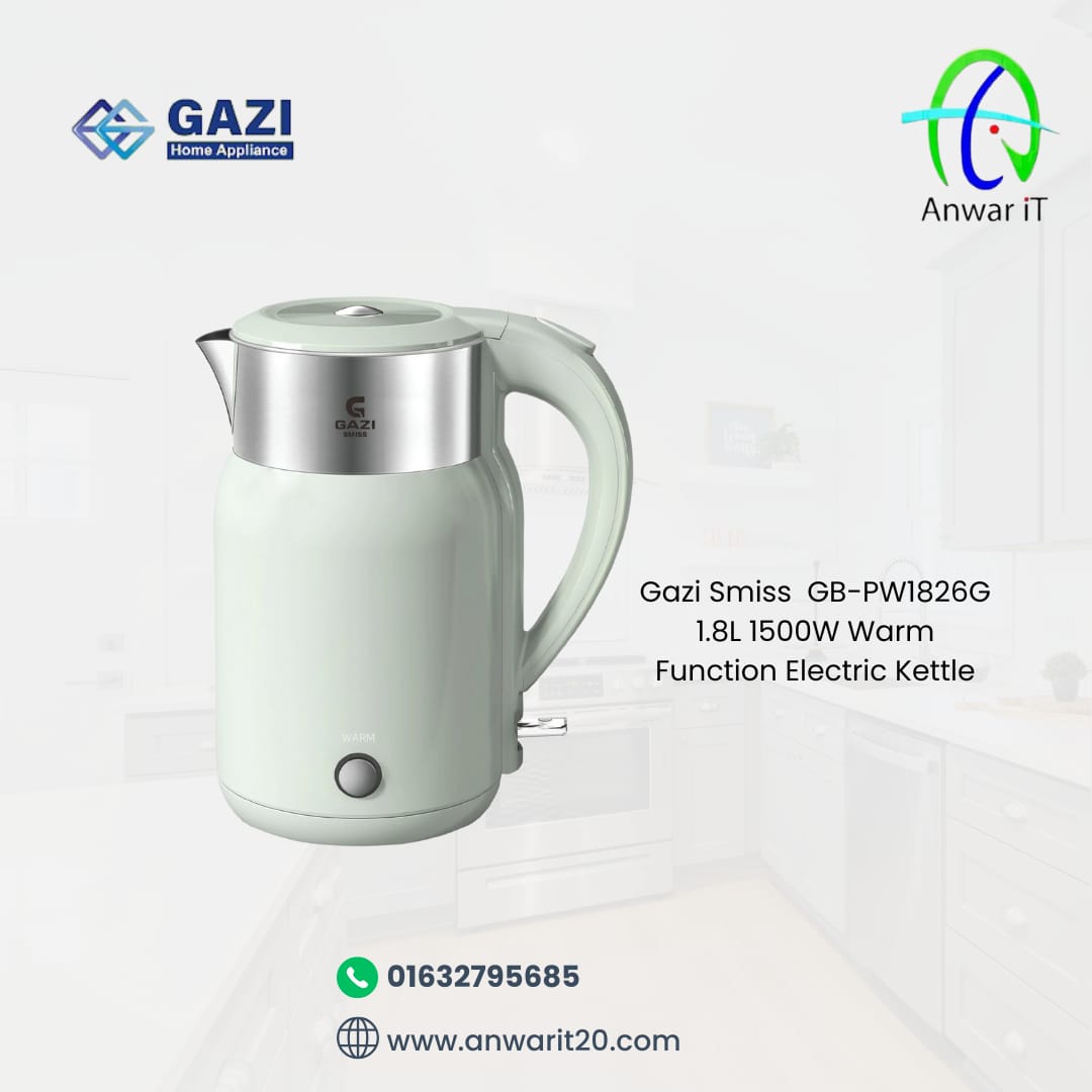 Gazi Smiss  GB-PW1826G 1.8L 1500W Warm Function Electric Kettle