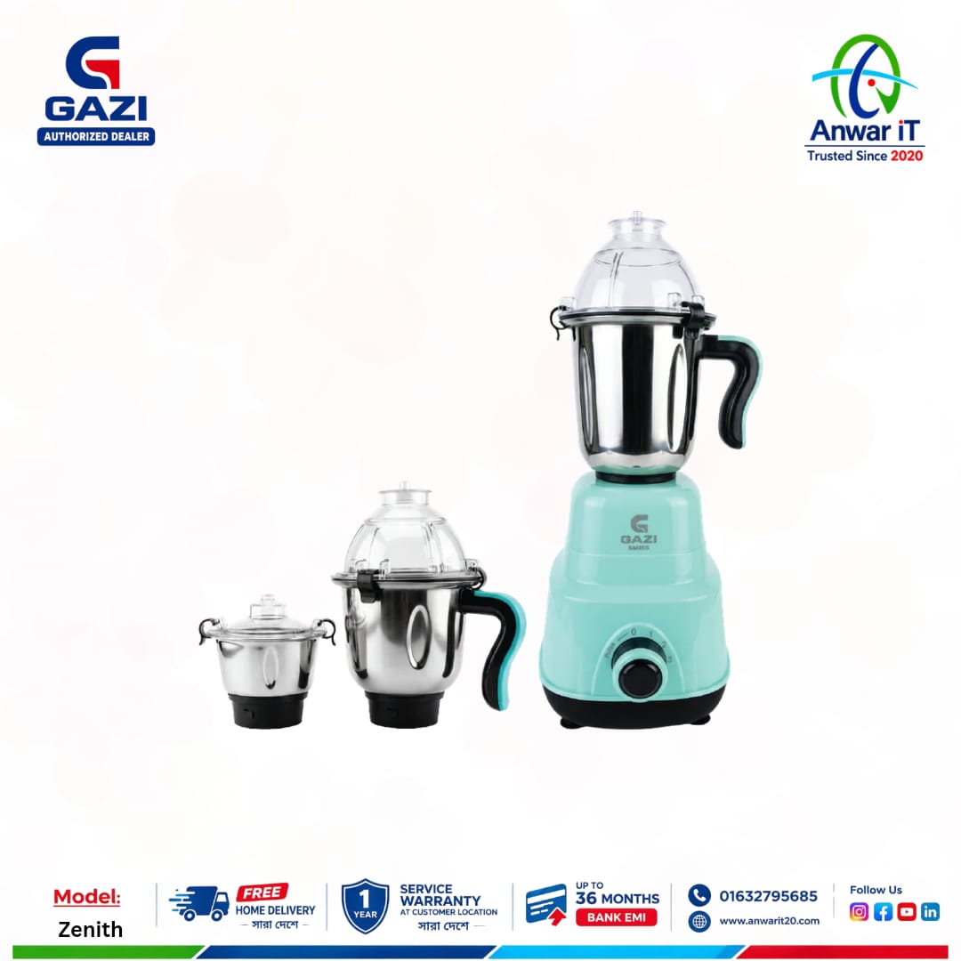 Gazi Smiss Zenith Premium Mixer Grinder – Powerful & Efficient Kitchen Companion
