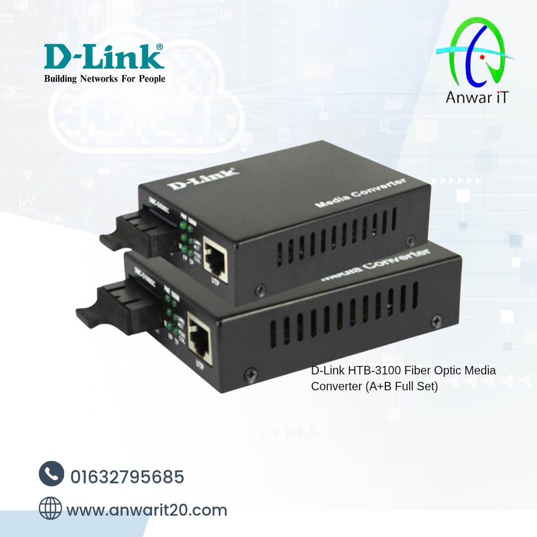 D-Link HTB-3100 Fiber Optic Media Converter (A+B Full Set)