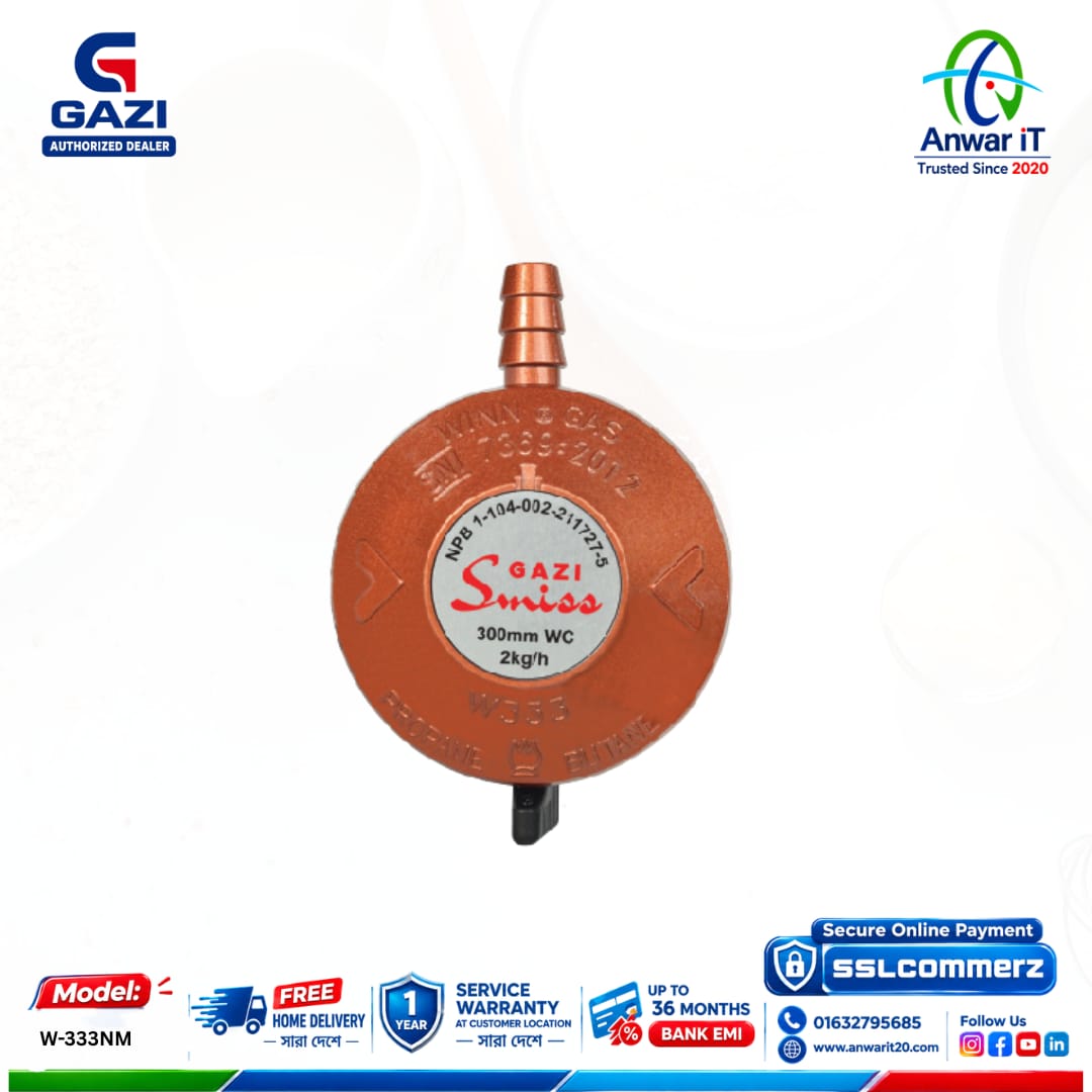 Gazi Smiss W-333NM LPG Safety Gas Regulator