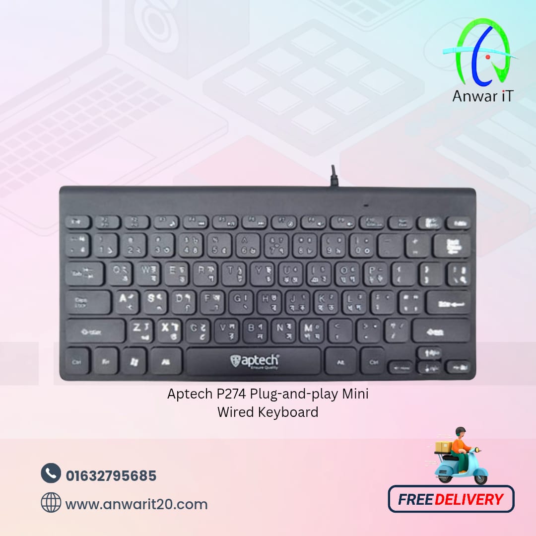 Aptech P274 Plug-and-play Mini Wired Keyboard