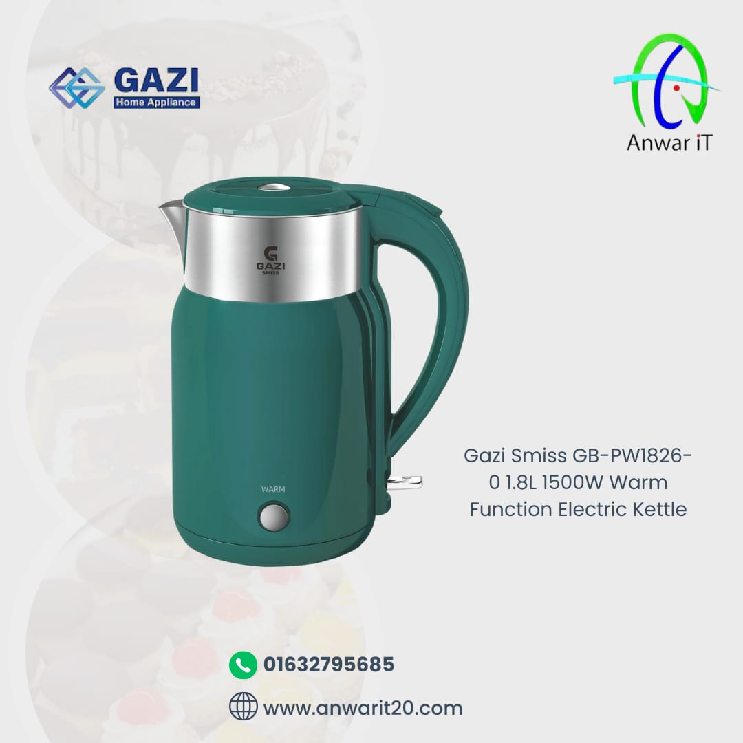 Gazi Smiss GB-PW1826-0 1.8L 1500W Warm Function Electric Kettle