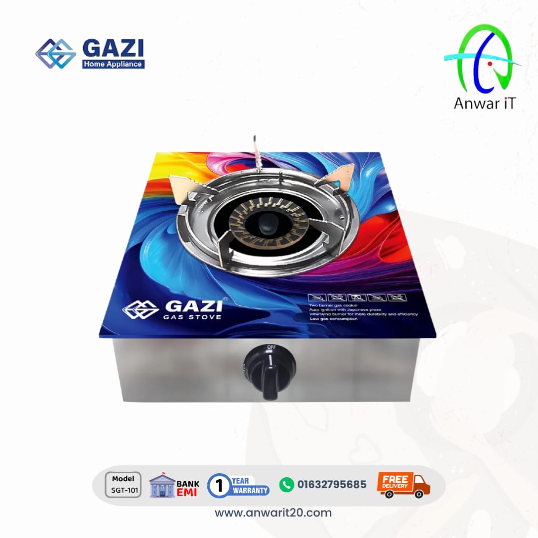 Gazi SGT-101 LPG Gas Stove – Durable Single Burner, High Efficiency & Modern Design