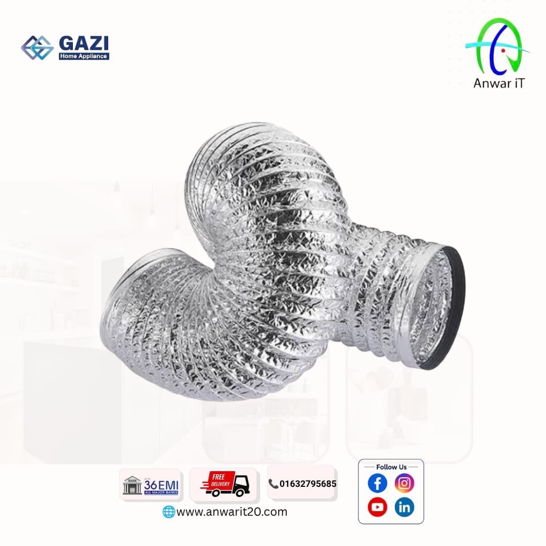 Kitchen Hood Flexible Aluminum Duct Pipe – 5 Feet | Φ150mm