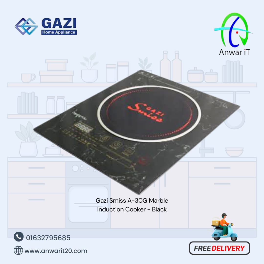 Gazi Smiss A-30G Marble Induction Cooker - Black