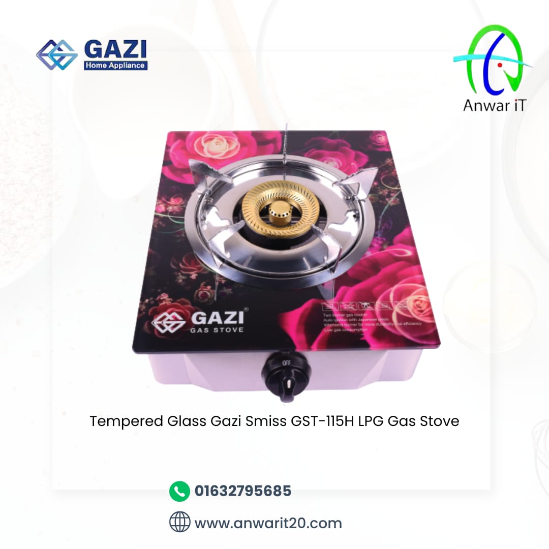 Tempered Glass Gazi Smiss GST-115H LPG Gas Stove