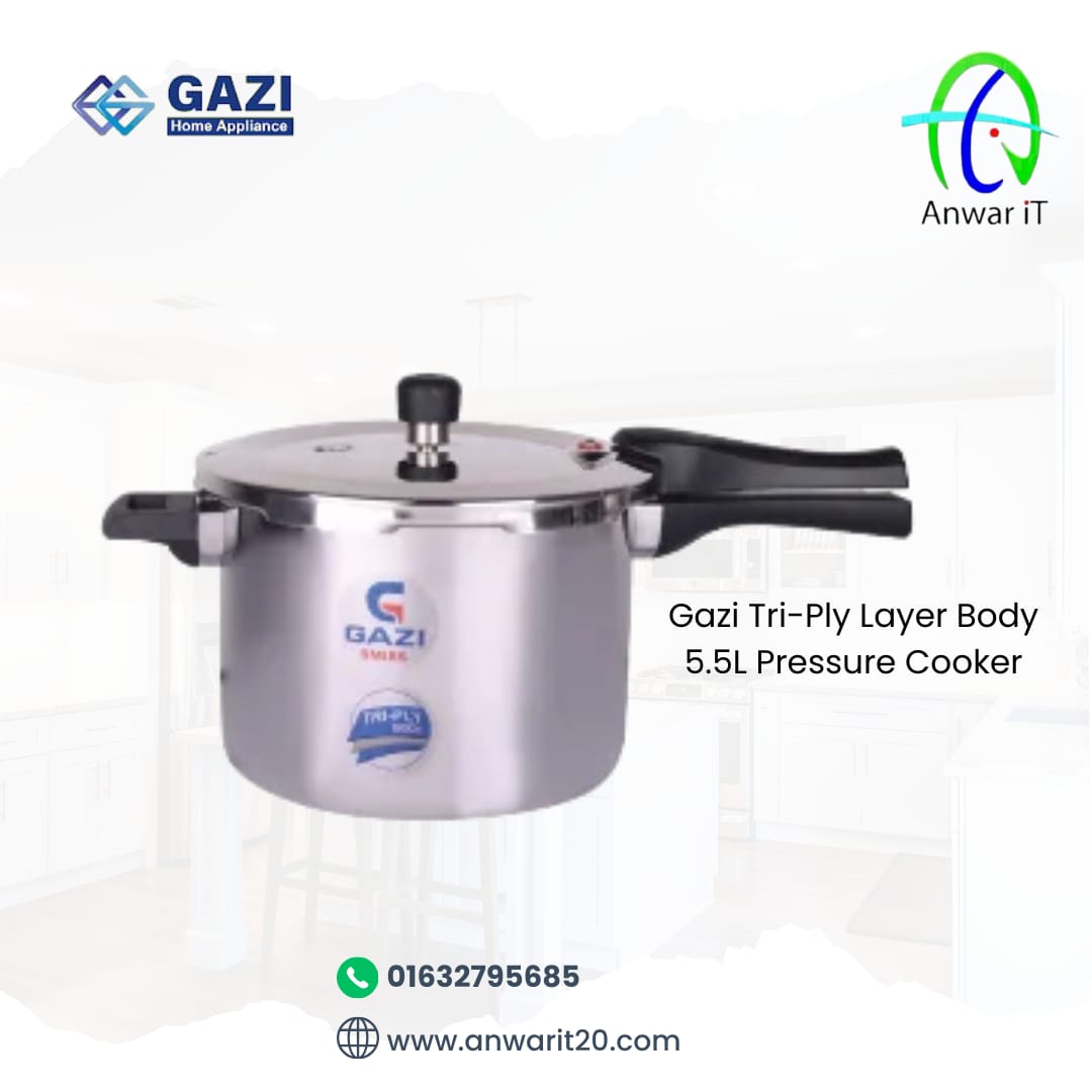 Gazi Tri-Ply Layer Body 5.5L Pressure Cooker