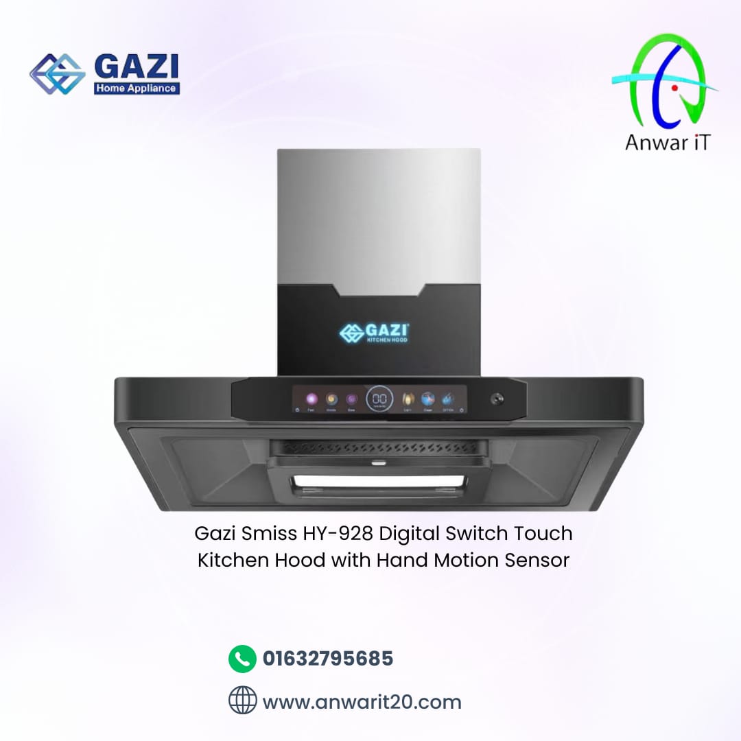 Gazi Smiss HY-928 Digital Switch Touch Kitchen Hood with Hand Motion Sensor