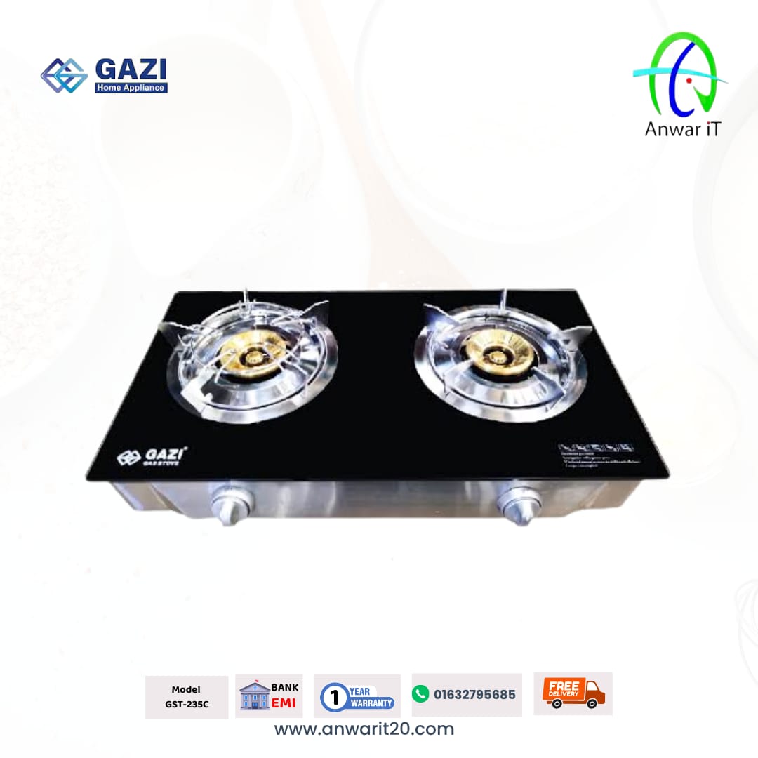 Gazi GST-235C LPG Double Burner Gas Stove – Smart & Efficient Cooking Solution