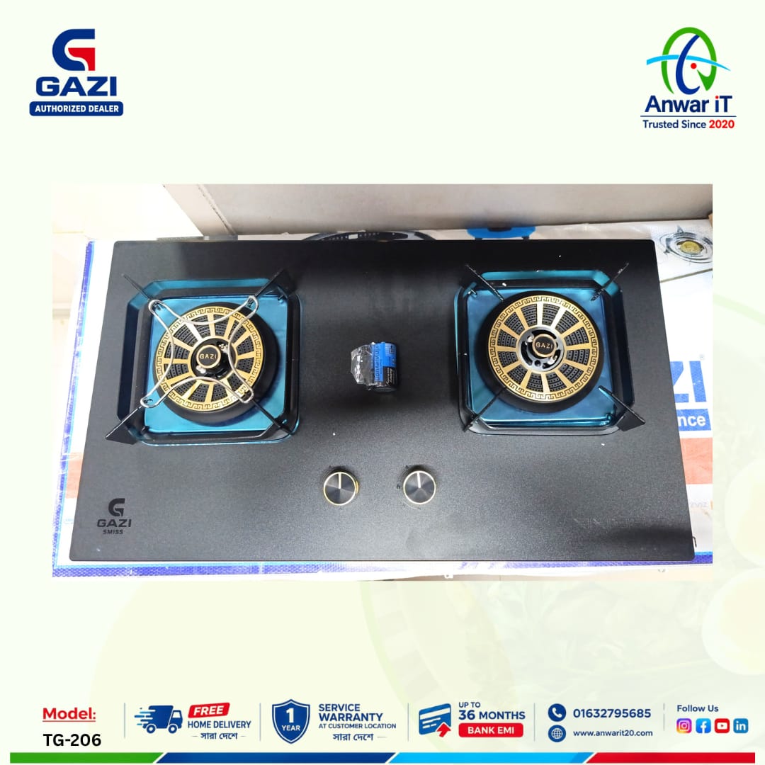 Gazi Smiss TG-206 Premium Double Burner Gas Stove 2