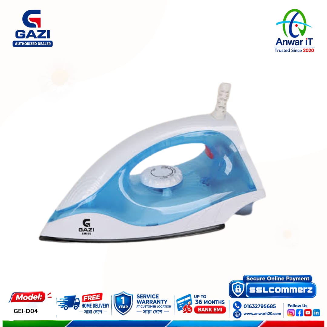 Gazi Smiss GEI-D04 Dry Iron | Precision Ironing & Modern Design