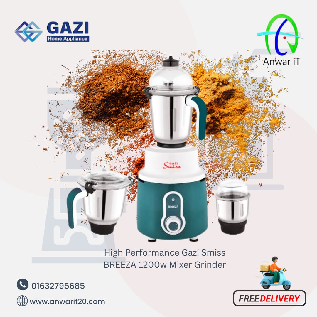 High Performance Gazi Smiss BREEZA 1200w Mixer Grinder