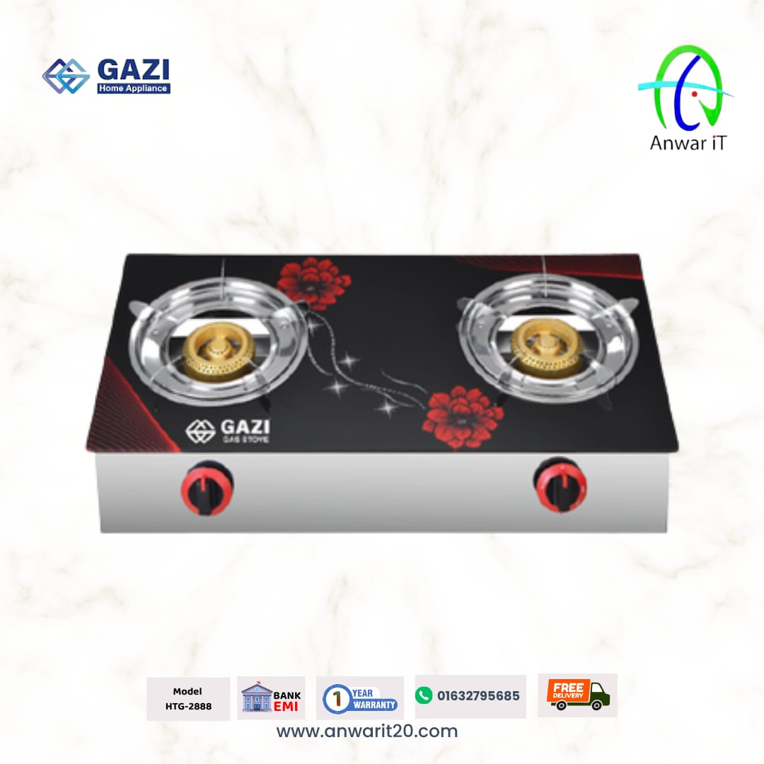 Gazi HTG-2888A Gas Stove – Modern Design & Powerful Cooking Performance