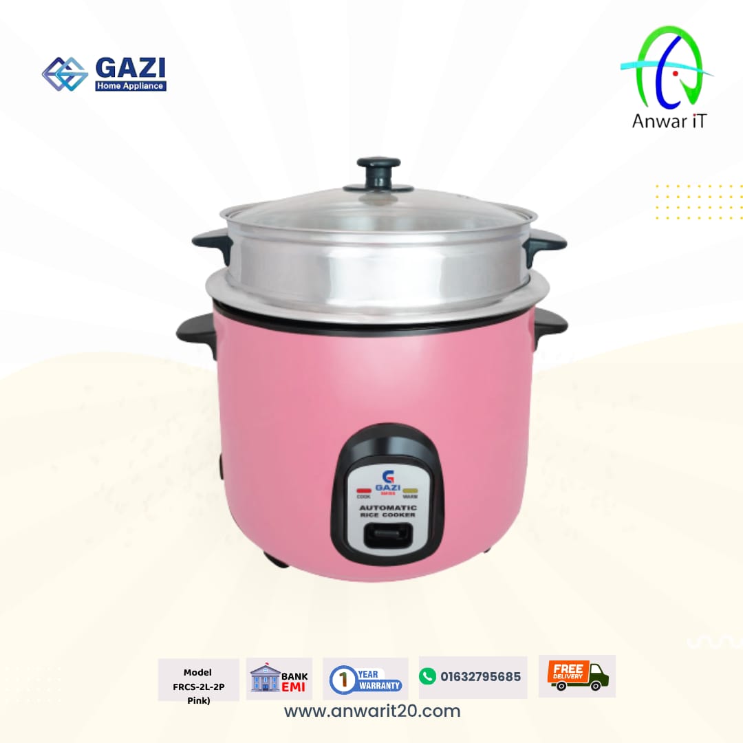 Gazi FRCS-2L-2P Pink Non-Stick Electric Rice Cooker | 2L Capacity