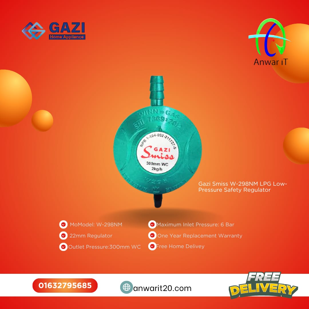 Gazi Smiss W-298NM LPG Low-Pressure Safety Regulator