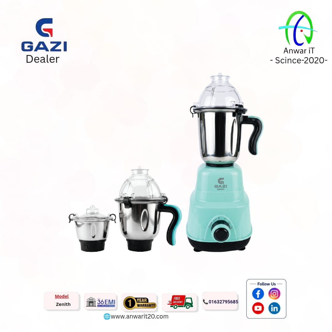 Gazi Smiss Zenith Premium Mixer Grinder – Powerful & Efficient Kitchen Companion