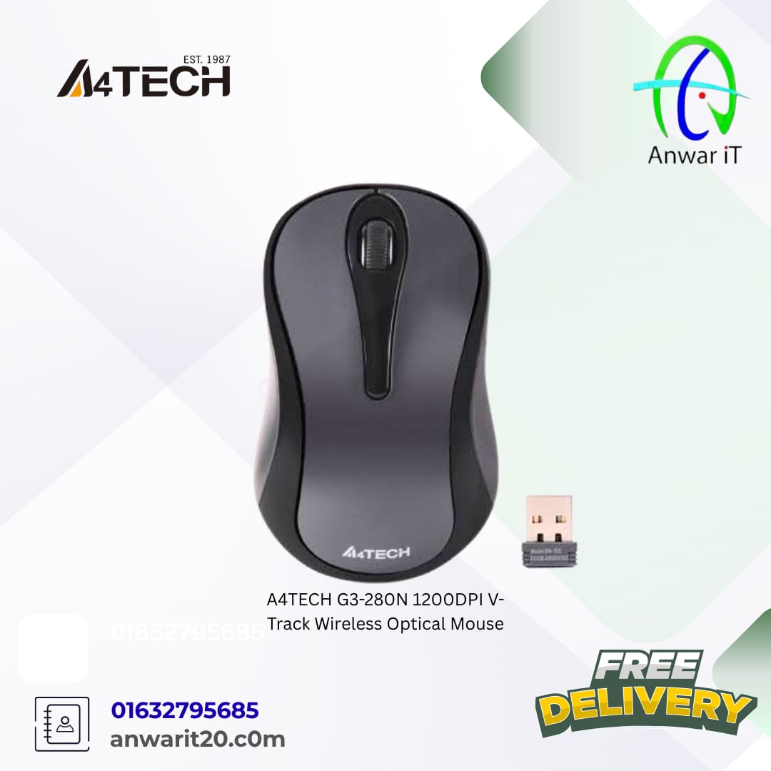 A4TECH G3-280N 1200DPI V-Track Wireless Optical Mouse