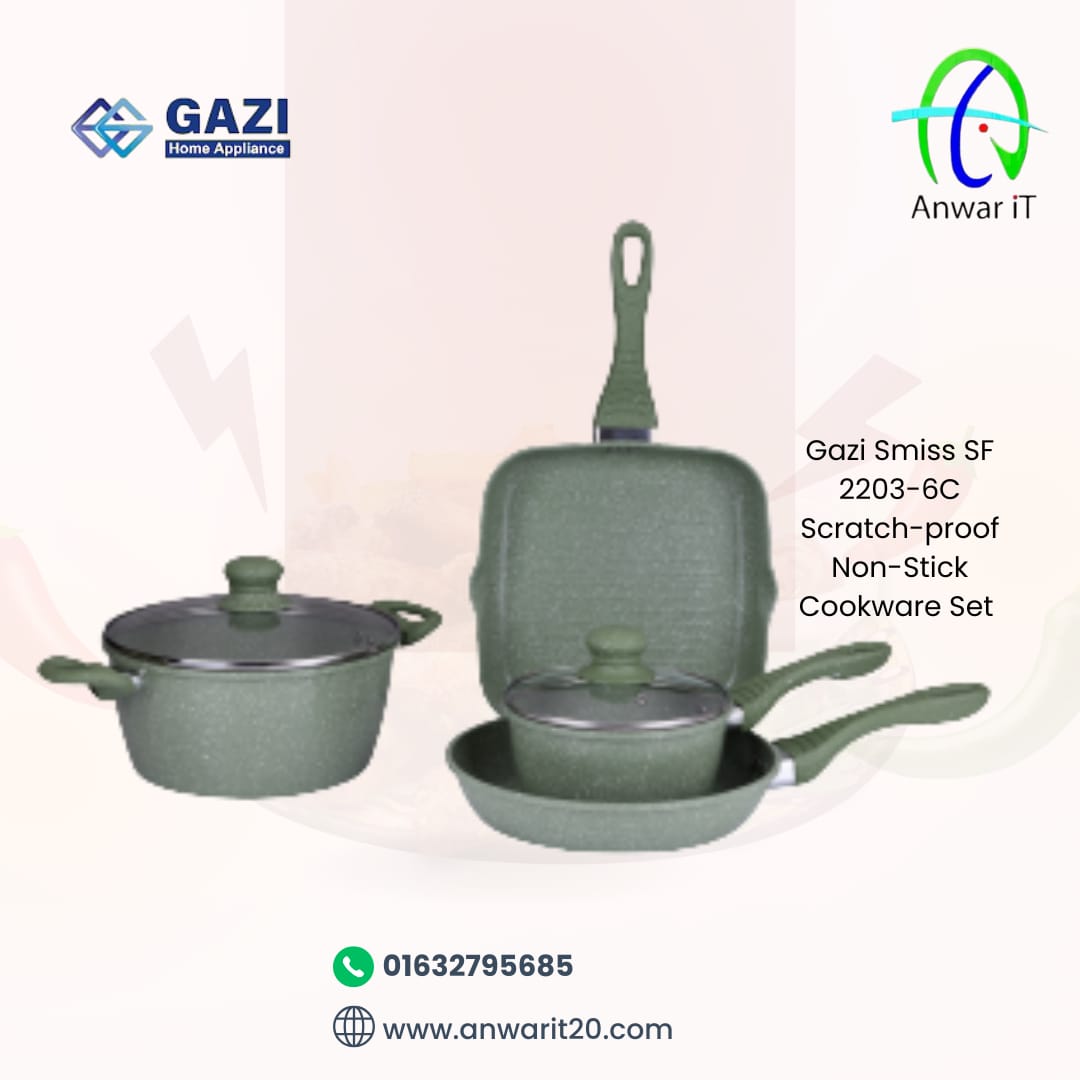 Gazi Smiss SF 2203-6C Scratch-proof Non-Stick Cookware Set 