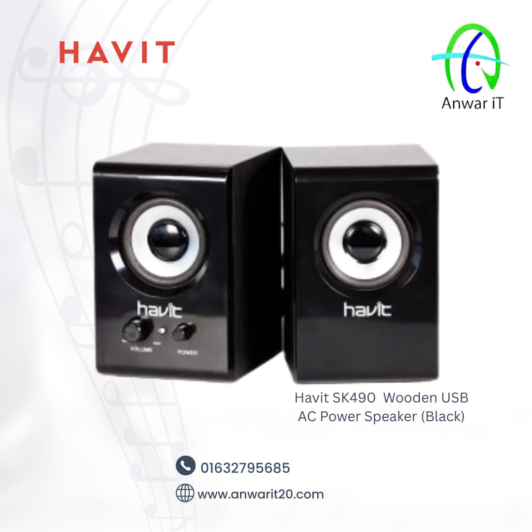 Havit SK490  Wooden USB AC Power Speaker (Black)