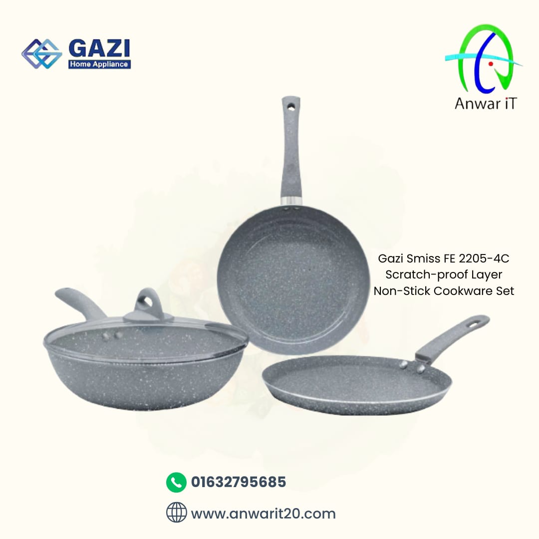 Gazi Smiss FE 2205-4C Scratch-proof Layer Non-Stick Cookware Set