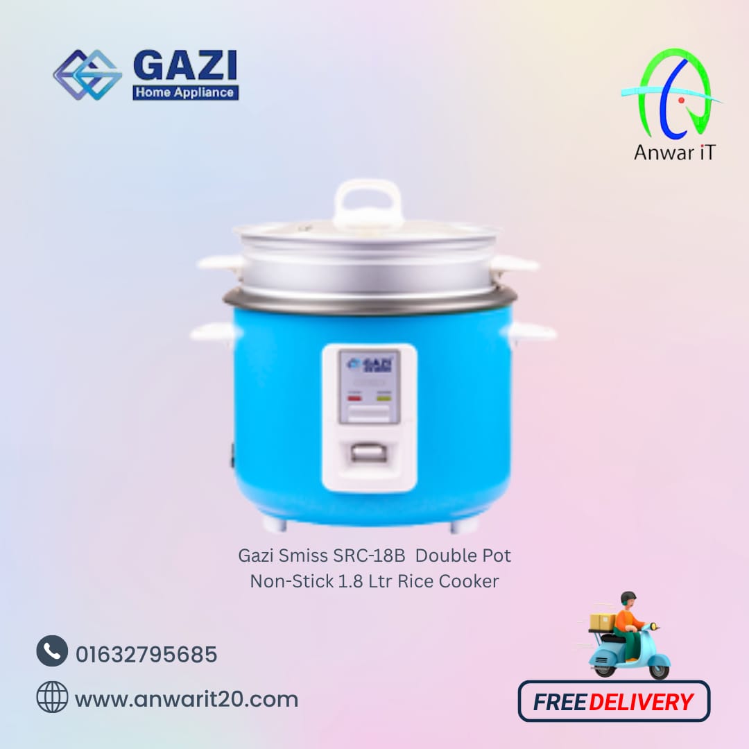 Gazi Smiss SRC-18B  Double Pot Non-Stick 1.8 Ltr Rice Cooker