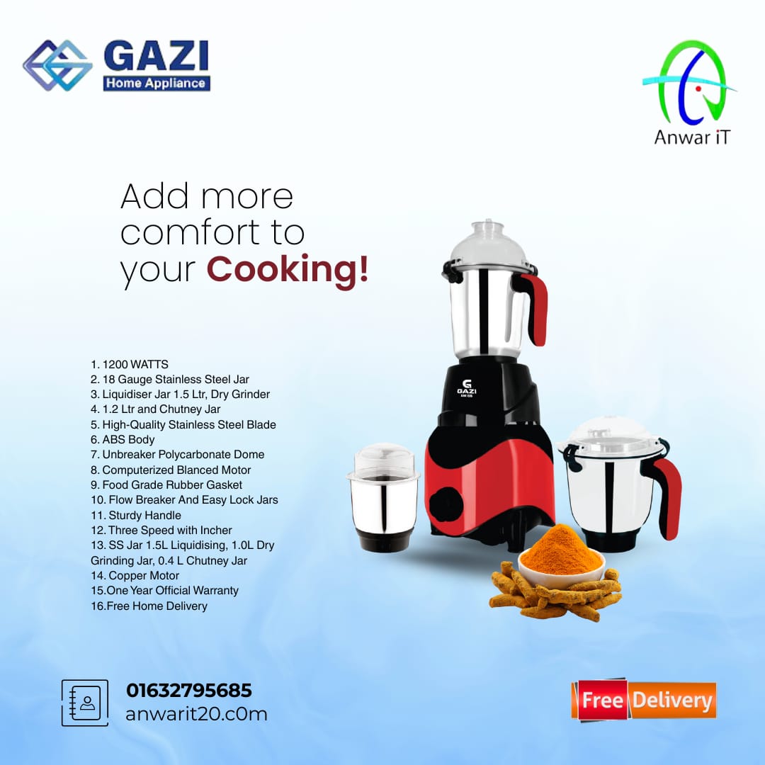 High Performance Gazi Smiss PUSER 1200w 3in1 Mixer Grinder