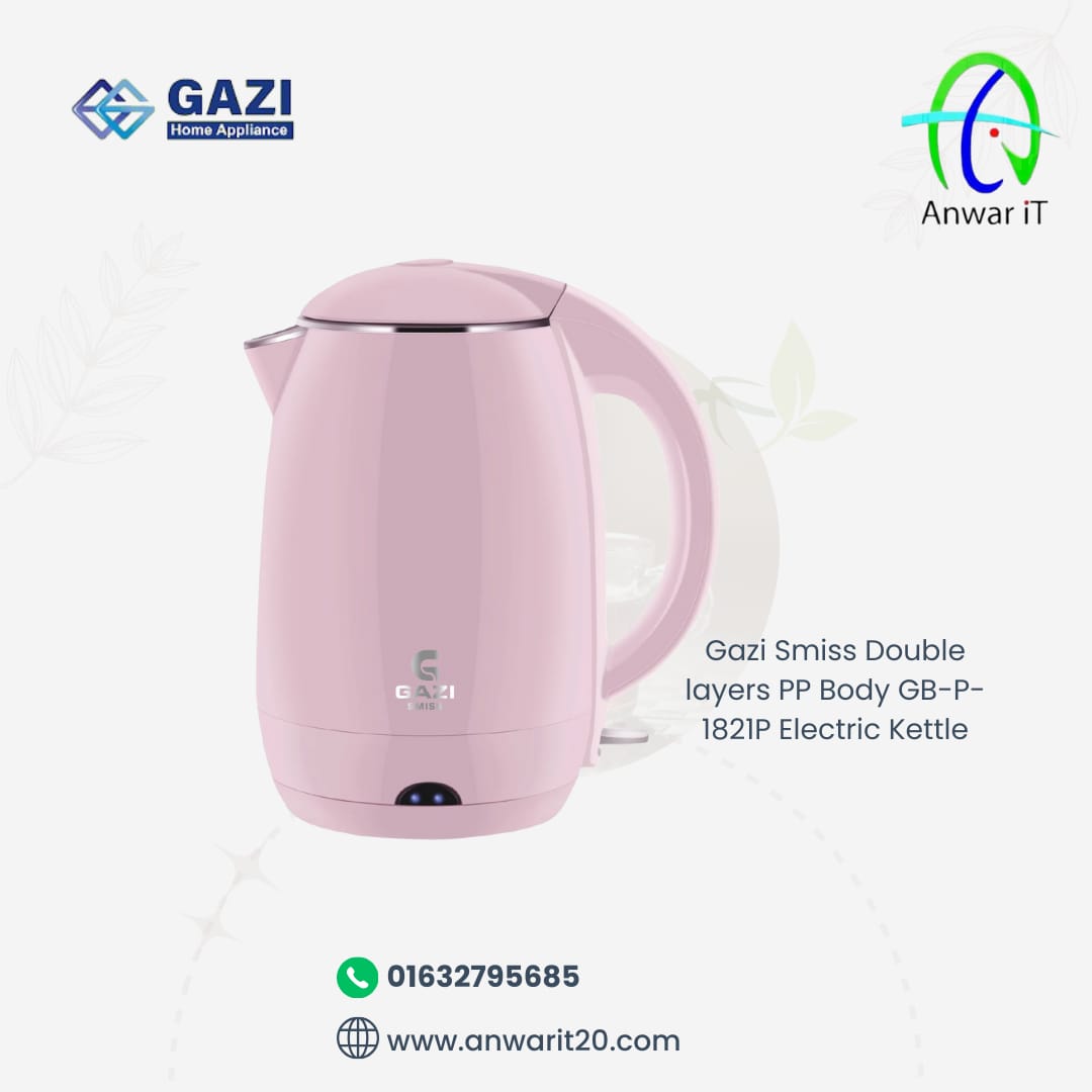 Gazi Smiss GB-P-1821P Double layers PP Body Electric Kettle