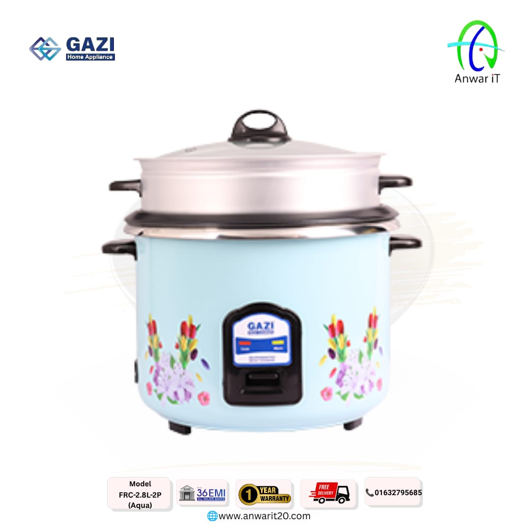 Gazi Smiss Print FRC-2.8L-2P (Aqua) Rice Cooker | 2.8L Premium Electric Rice Cooker
