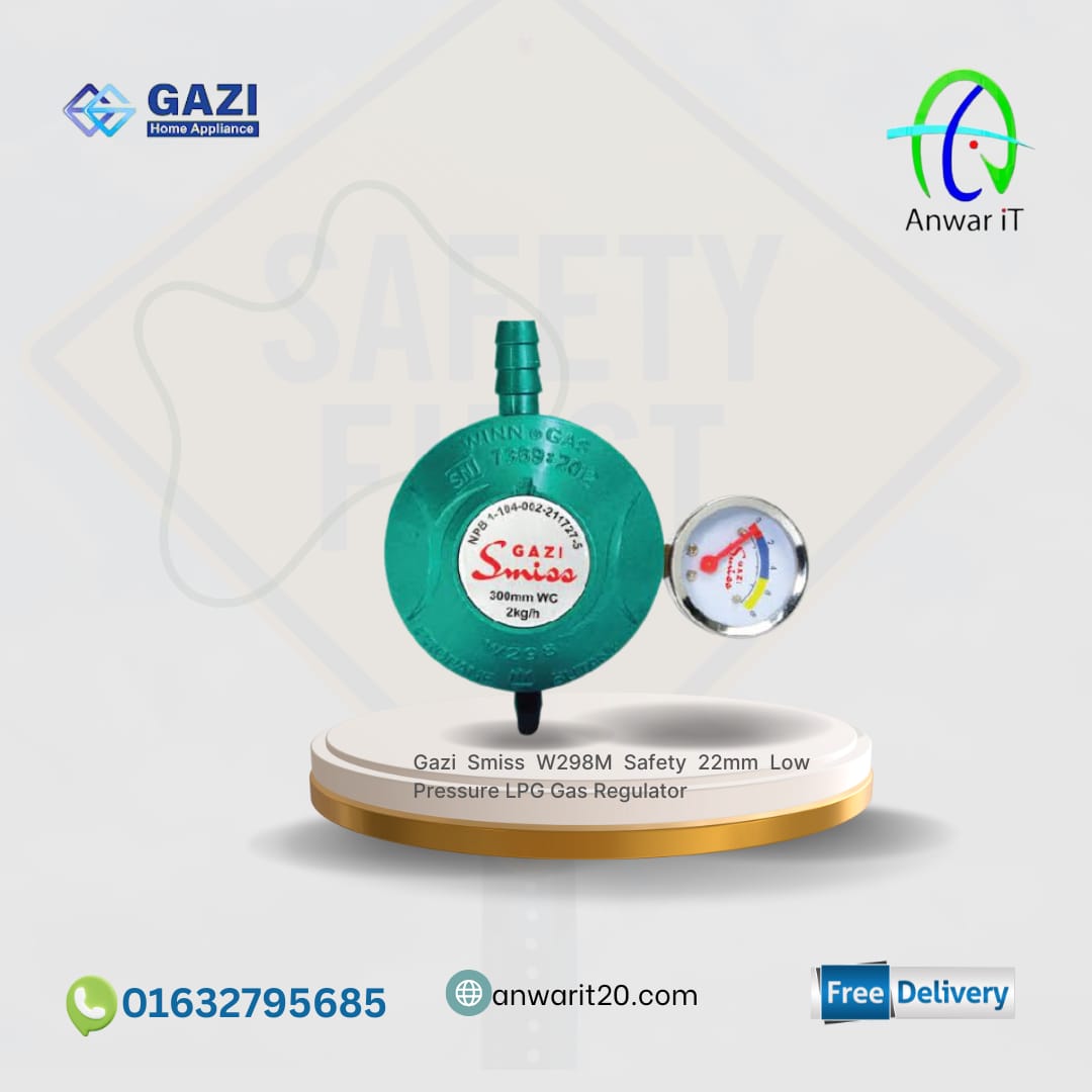 Gazi Smiss W298M Safety 22mm LPG Gas Regulator