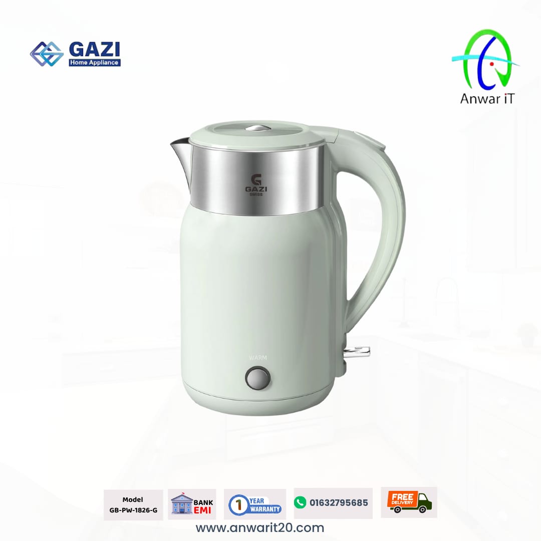 Gazi Smiss GB-PW-1826-G Electric Kettle – Smart, Elegant & Quick Heating Solution