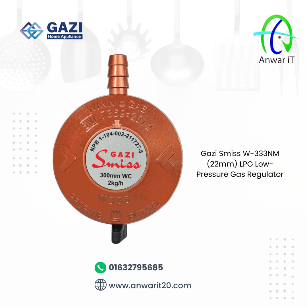 Gazi Smiss W-333NM (22mm) LPG Low-Pressure Gas Regulator