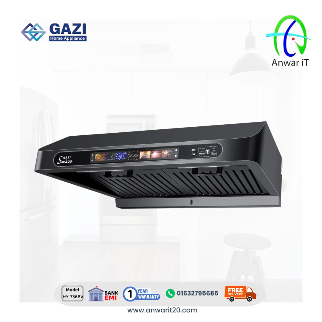 Gazi Smiss HY-736BV Kitchen Hood – Smart Power, Sleek Performance