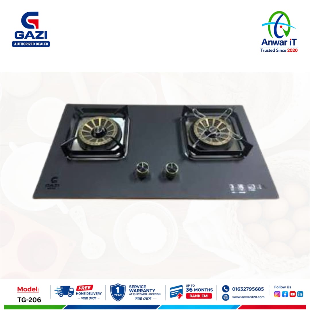 Gazi Smiss TG-206 Premium Double Burner Gas Stove