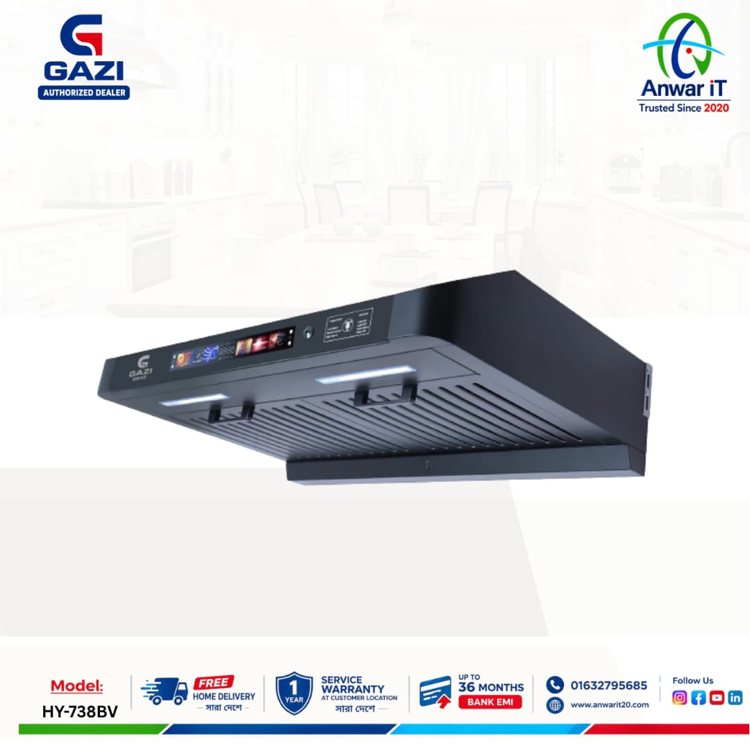 Gazi Smiss HY-738BV Smart Kitchen Hood with Motion Sensor, Touch & Voice Control