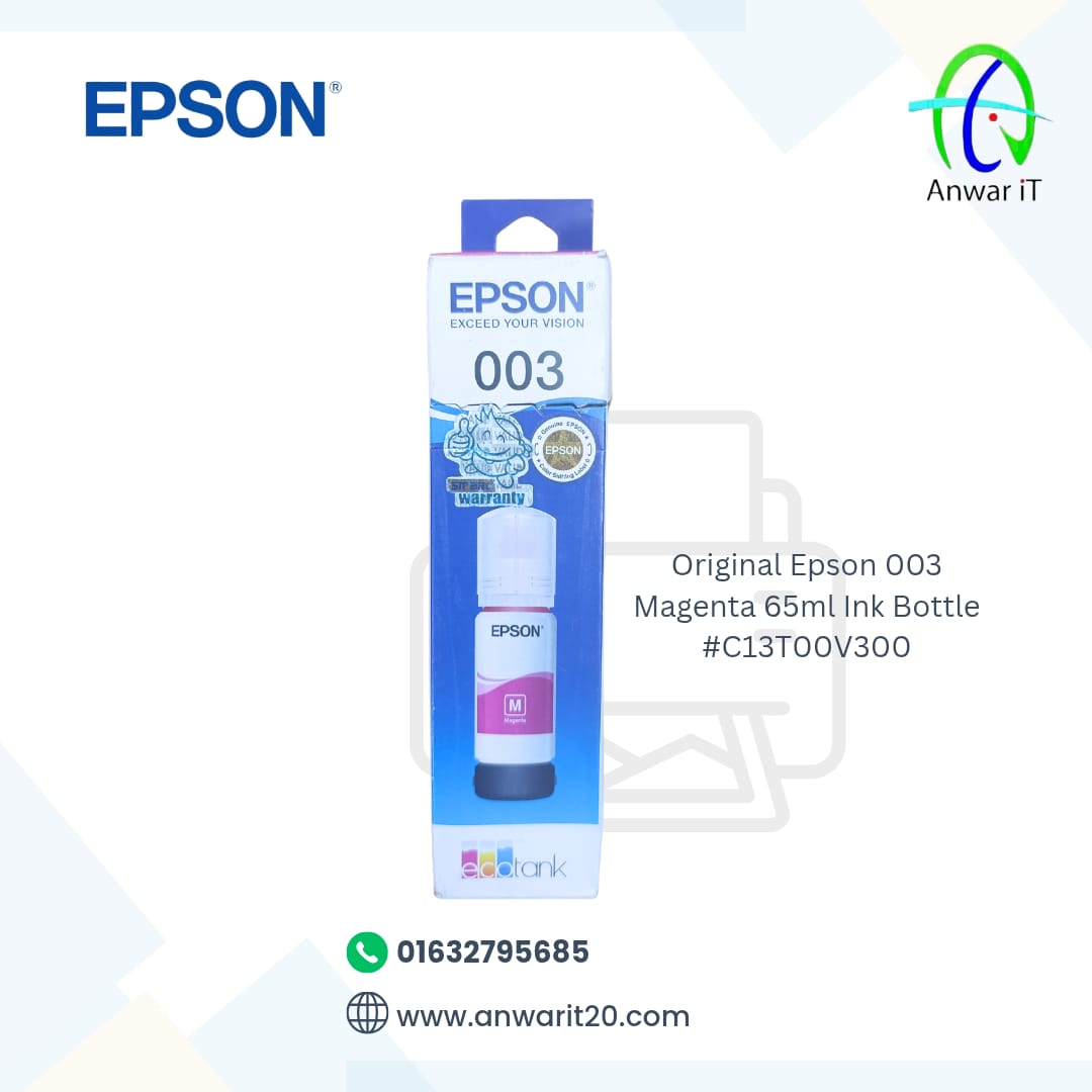 Original Epson 003 Magenta 65ml Ink Bottle #C13T00V300