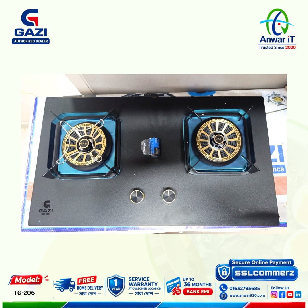 Gazi Smiss TG-206 Premium Double Burner Gas Stove 2