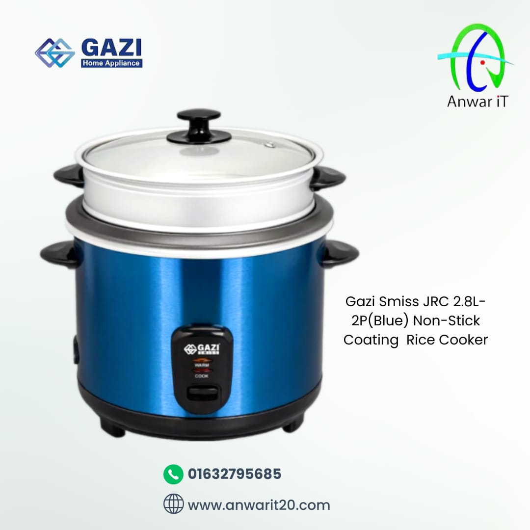 Gazi Smiss JRC 2.8L-2P(Blue) Non-Stick Coating  Rice Cooker