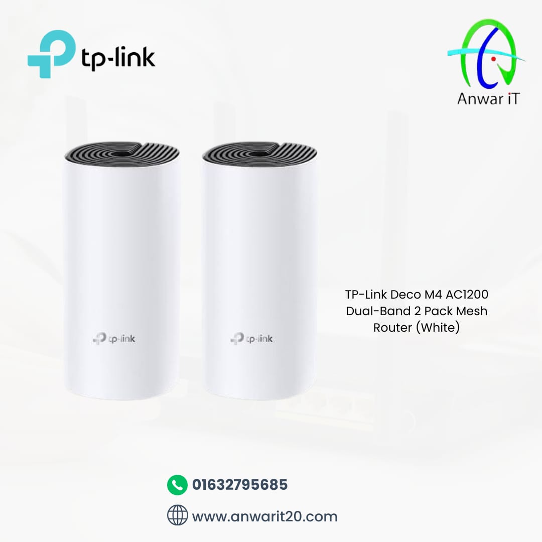 TP-Link Deco M4 AC1200 Dual-Band 2 Pack Mesh Router (White)