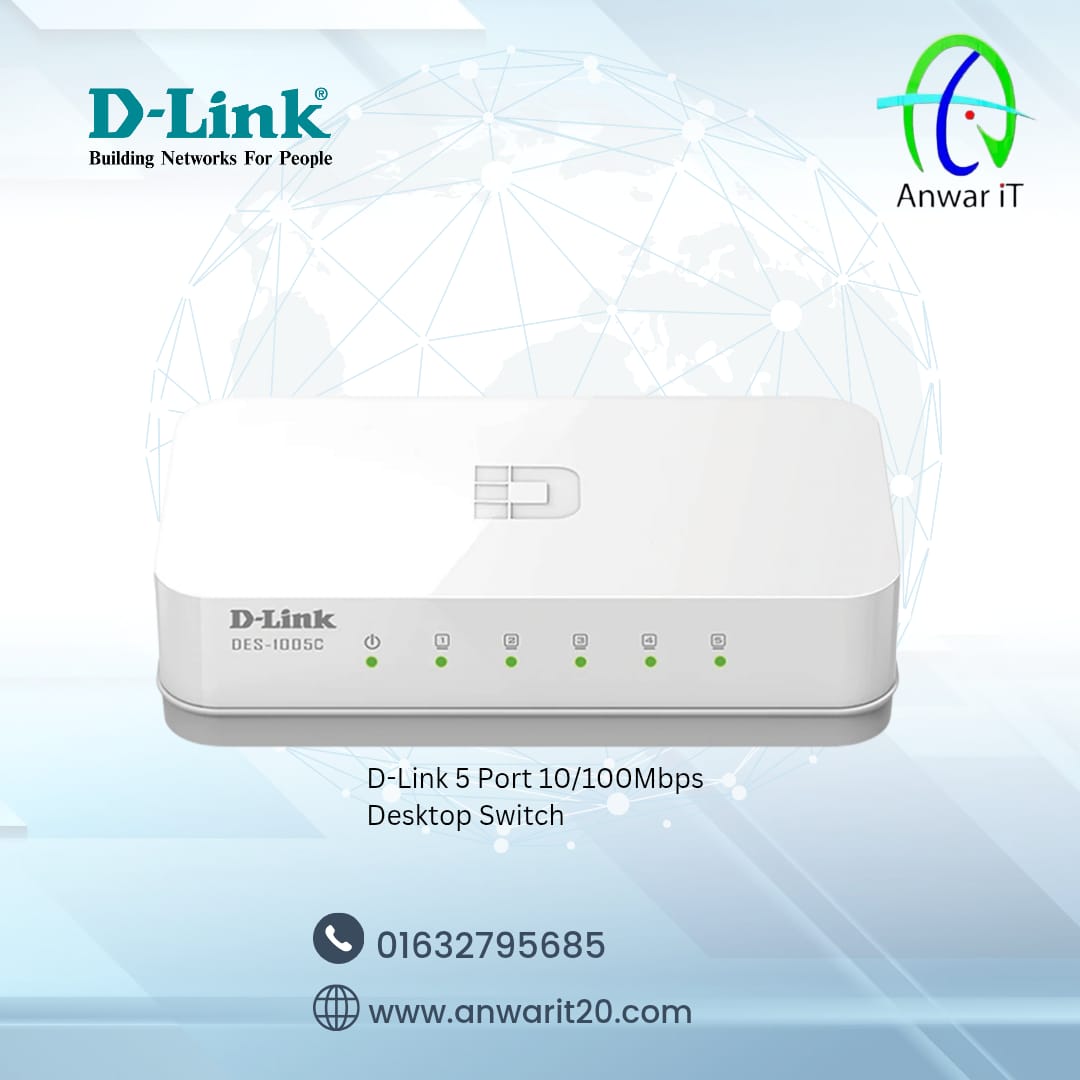 D-Link 5 Port 10/100Mbps Desktop Switch