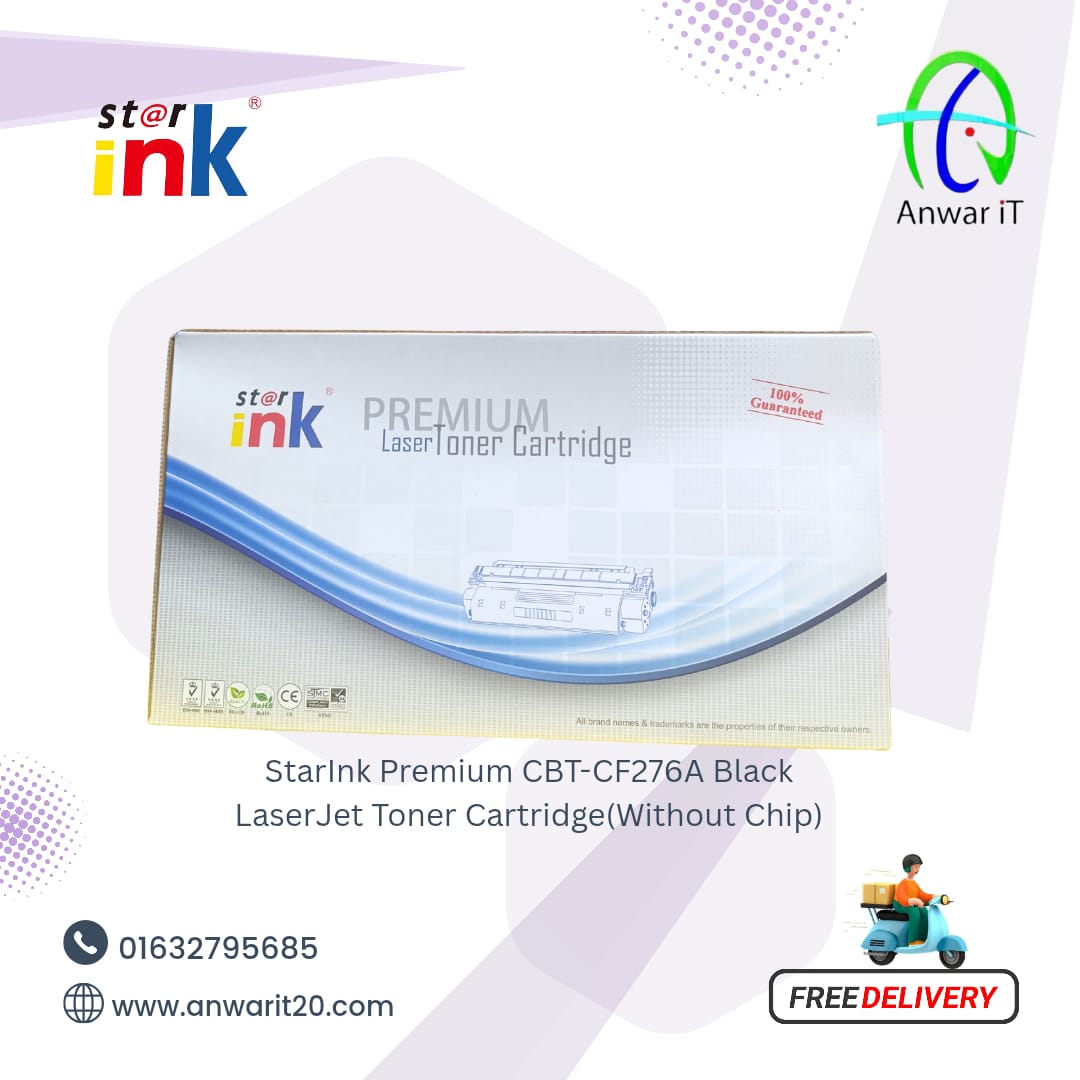 StarInk Premium CBT-CF276A Black LaserJet Toner Cartridge(Without Chip)