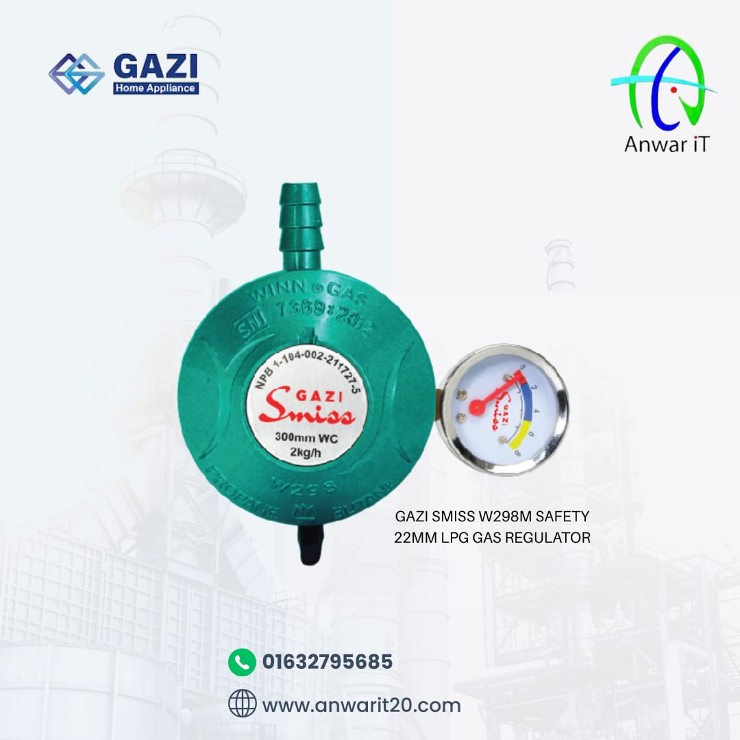 Gazi Smiss W298M Safety 22mm LPG Gas Regulator