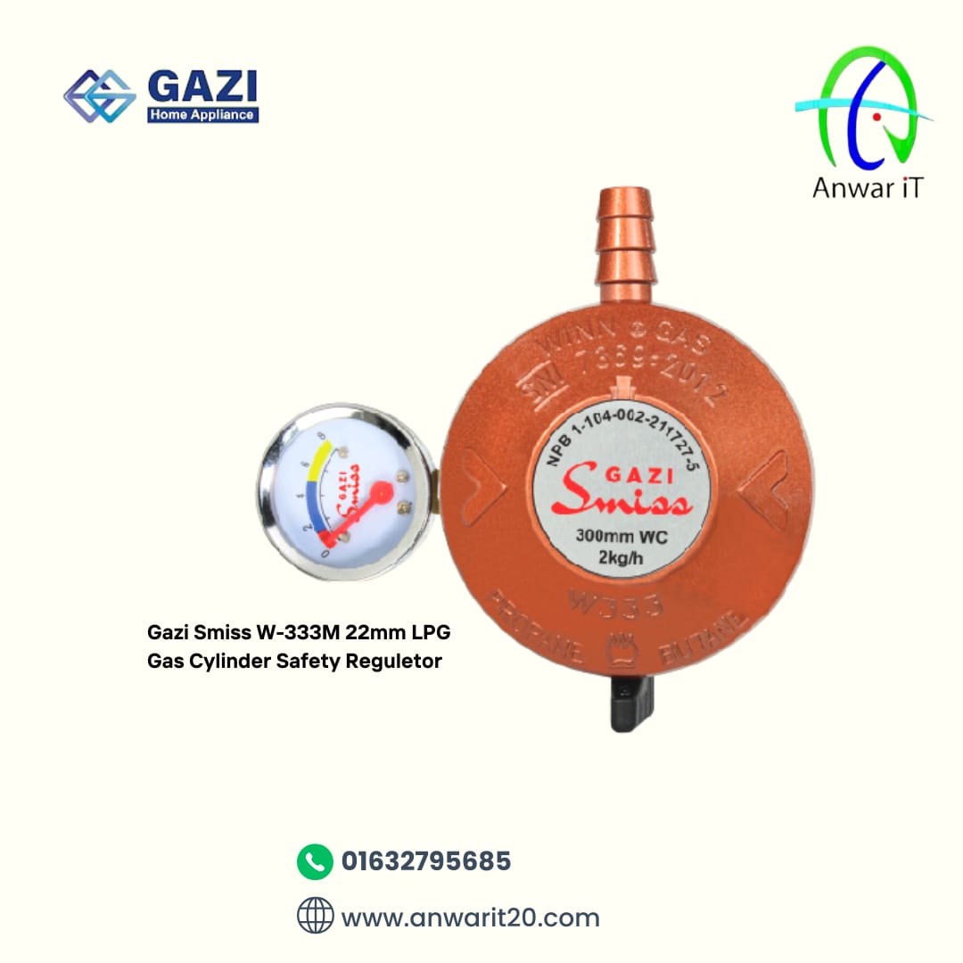 Gazi Smiss W-333M – 22mm LPG Gas Regulator