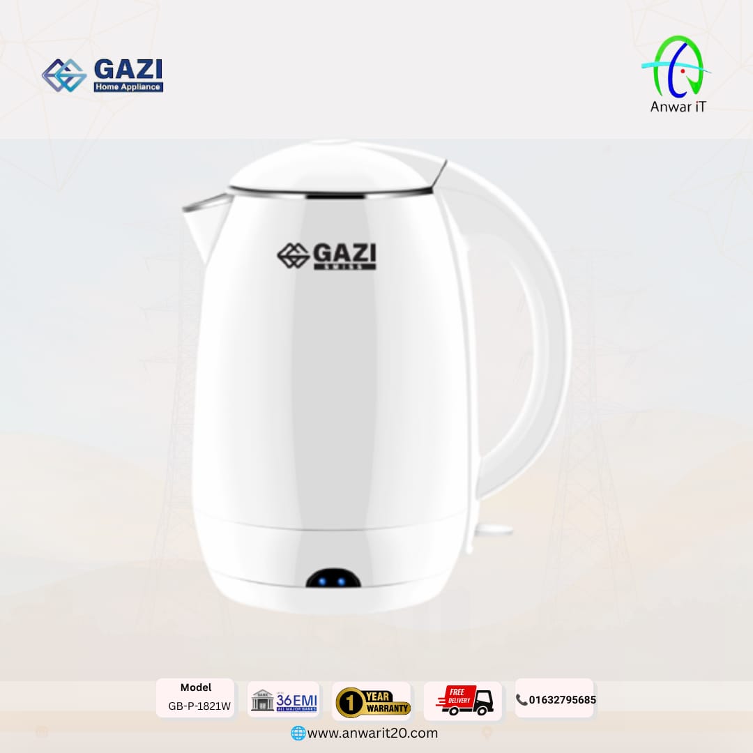 Gazi Smiss GB-P-1821W Electric Kettle – Fast Boiling, Everyday Convenience